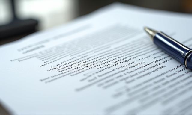 Close up of legal document with highlighted fine print